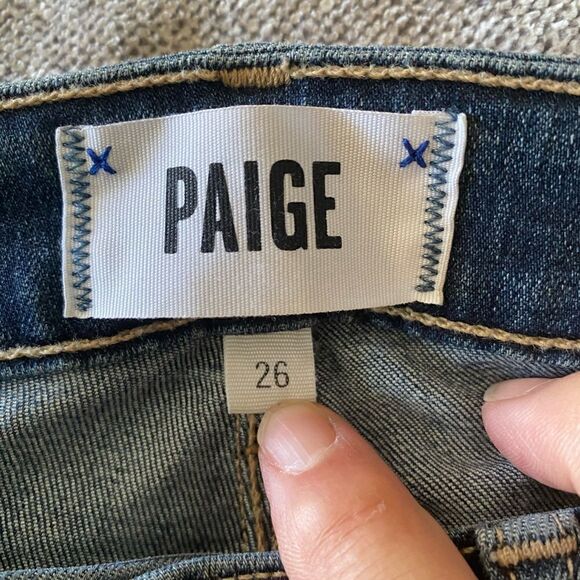 PAIGE VERDUGO ANKLE  DISTRESSED JEANS - Picture 6 of 9